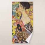 Gustav Klimt Lady mit Lüfter Badehandtuch<br><div class="desc">Gustav Klimt Lady mit Lüfter</div>