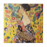 Gustav Klimt Lady mit Lüfter Fliese<br><div class="desc">Gustav Klimt Lady mit Lüfter</div>
