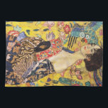 Gustav Klimt Lady mit Lüfter Geschirrtuch<br><div class="desc">Gustav Klimt Lady mit Lüfter</div>