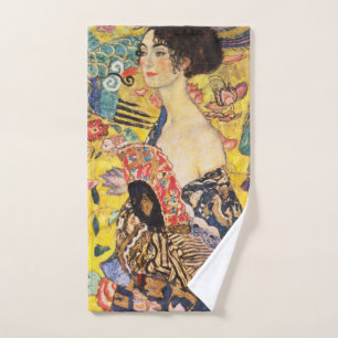 Gustav Klimt Lady mit Lüfter Handtuch