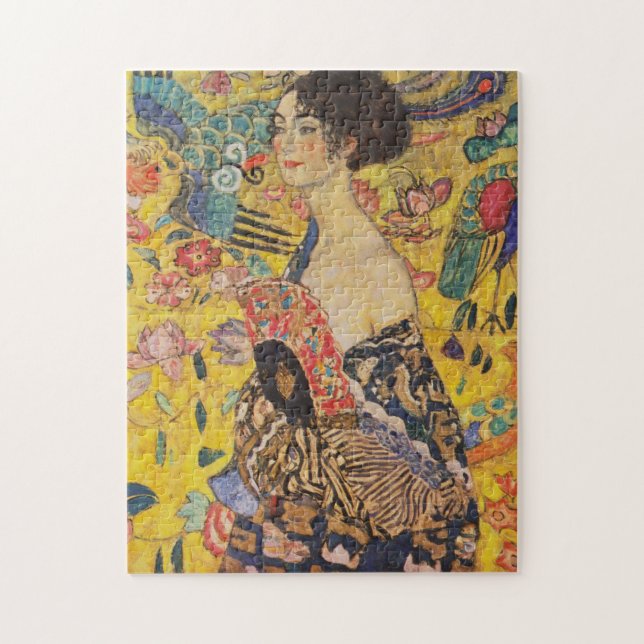Gustav Klimt - Lady mit Lüfter Puzzle (Vertikal)