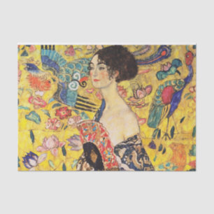 Gustav Klimt Lady mit Lüfter Seidenpapier
