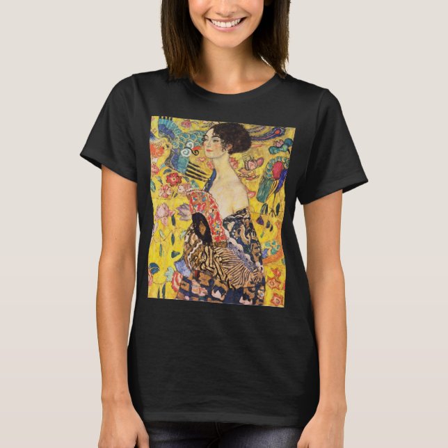 Gustav Klimt Lady mit Lüfter T-Shirt (Vorderseite)
