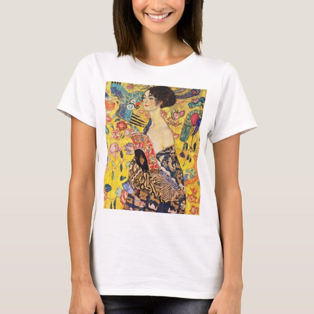 Gustav Klimt Lady mit Lüfter T-Shirt (Vorderseite)