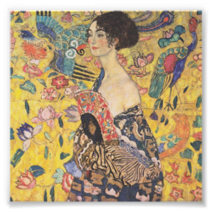 Gustav Klimt Lady mit Lüfterdruck Fotodruck