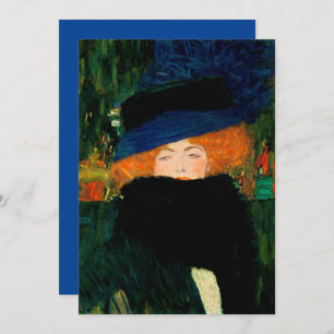 Gustav Klimt "Lady with Hat and Feat" Urlaubskarte Feiertagskarte