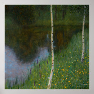 Gustav Klimt - Lakeshore mit Birken Poster