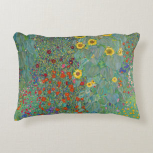 Gustav Klimt - Landgarten mit Sonnenblumen Dekokissen