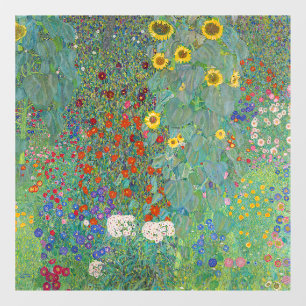 Gustav Klimt - Landgarten mit Sonnenblumen Fensteraufkleber