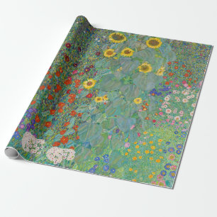 Gustav Klimt - Landgarten mit Sonnenblumen Geschenkpapier