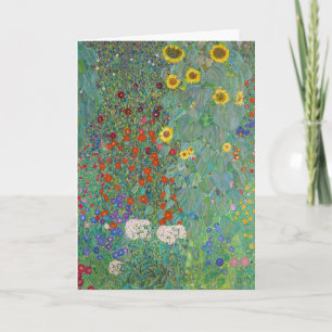 Gustav Klimt - Landgarten mit Sonnenblumen Karte