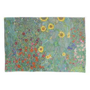 Gustav Klimt - Landgarten mit Sonnenblumen Kissenbezug