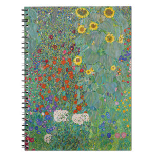Gustav Klimt - Landgarten mit Sonnenblumen Notizblock