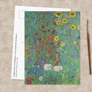Gustav Klimt - Landgarten mit Sonnenblumen Postkarte