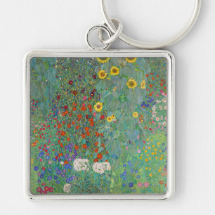 Gustav Klimt - Landgarten mit Sonnenblumen Schlüsselanhänger