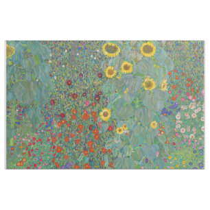 Gustav Klimt - Landgarten mit Sonnenblumen Stoff