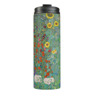 Gustav Klimt - Landgarten mit Sonnenblumen Thermosbecher