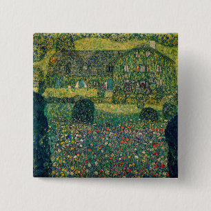 Gustav Klimt - Landhaus am Attersee Button