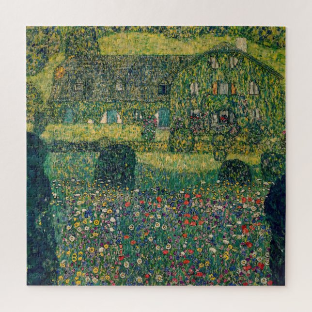 Gustav Klimt - Landhaus vom Attersee Puzzle (Vertikal)