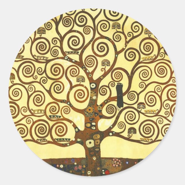 Gustav Klimt Lebensbaum Aufkleber (Vorderseite)
