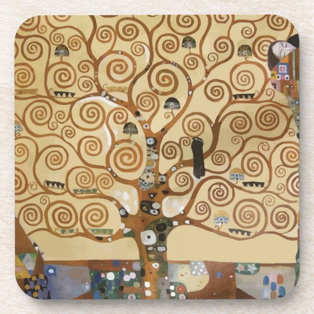 Gustav Klimt Lebensbaum Untersetzer (Vorderseite)