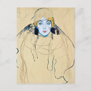 Gustav Klimt - Leiter einer Frau Postkarte