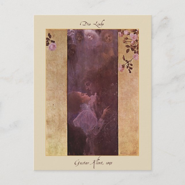 Gustav Klimt Liebe 1895 Postkarte (Vorderseite)
