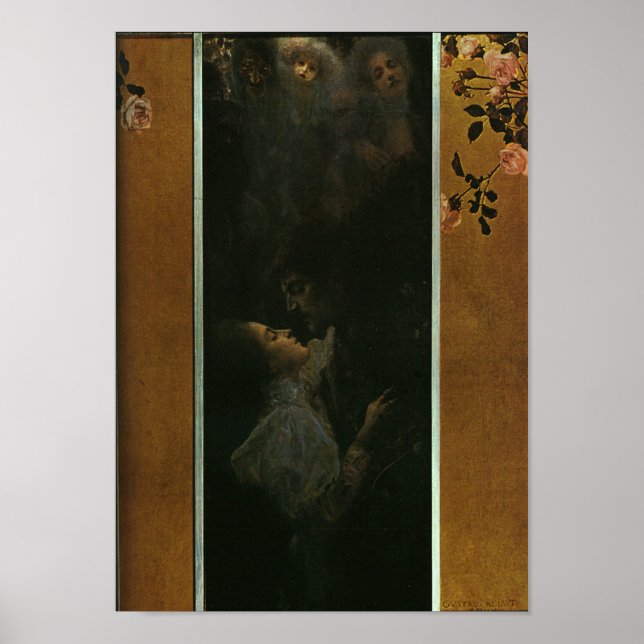 Gustav Klimt Liebe Poster (Vorne)