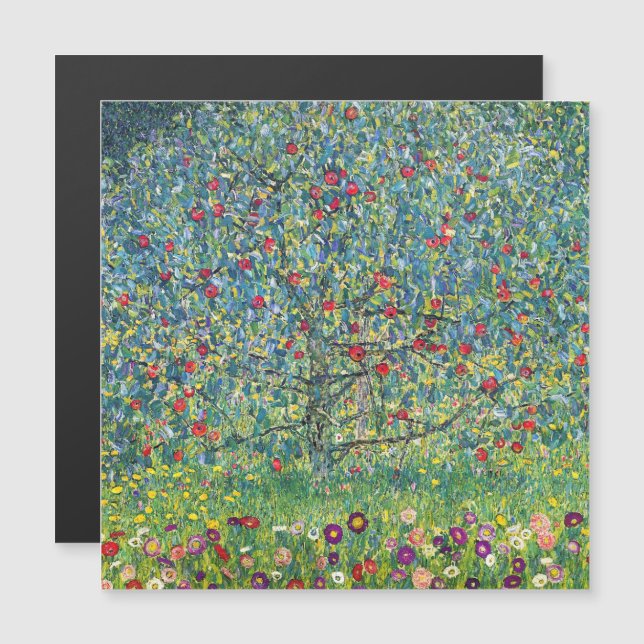 Gustav Klimt - Magnetkarte für den Apfelbaum (Vorne/Hinten)