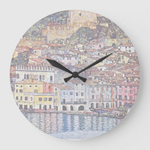 Gustav Klimt - Malcesine am Gardasee Italien Große Wanduhr