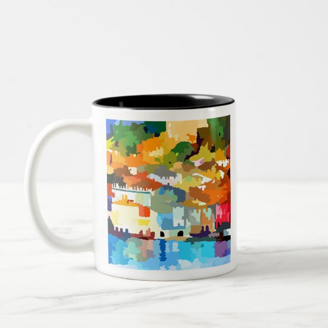 Gustav Klimt Malcesine am Gardasee IV Zweifarbige Tasse (Links)