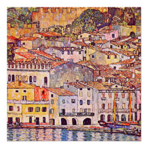 Gustav Klimt . Malcesine am Gardasee Malerei Poster