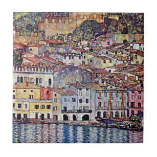 Gustav Klimt - Malcesine in See Garda Italien Fliese