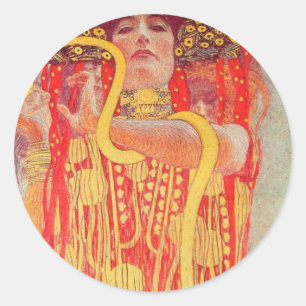 Gustav Klimt - Medizin Runder Aufkleber