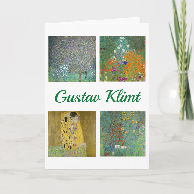 Gustav Klimt Meisterwerke Patchwork Karte (Vorderseite)