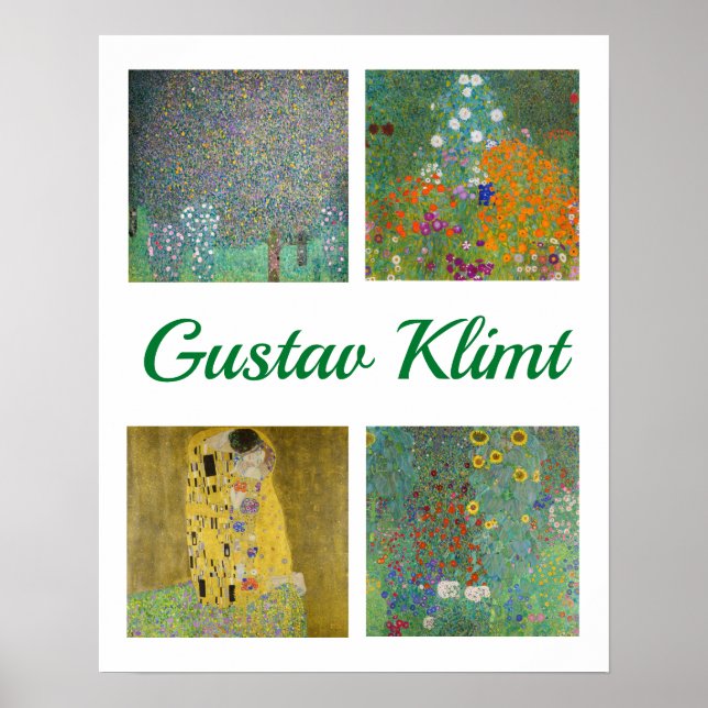 Gustav Klimt Meisterwerke Patchwork Poster (Vorne)