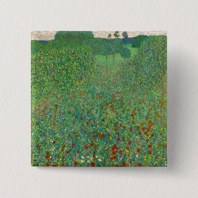 Gustav Klimt - Mohnfeld Button (Vorderseite)