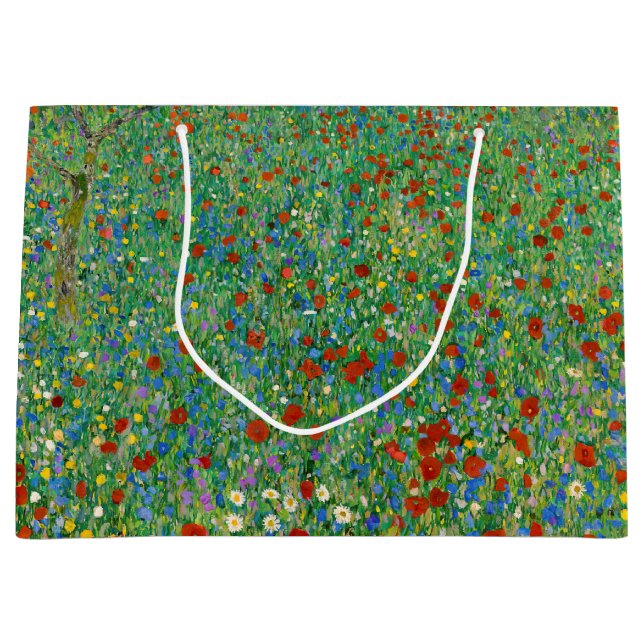 Gustav Klimt - Mohnfeld Große Geschenktüte (Vorderseite)