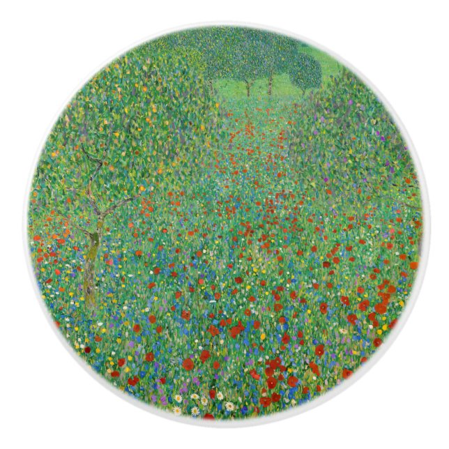 Gustav Klimt - Mohnfeld Keramikknauf (Vorderseite)