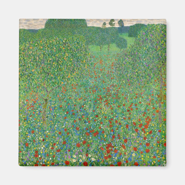 Gustav Klimt - Mohnfeld Magnet (Vorne)