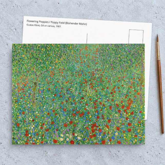 Gustav Klimt - Mohnfeld Postkarte (Von Creator hochgeladen)