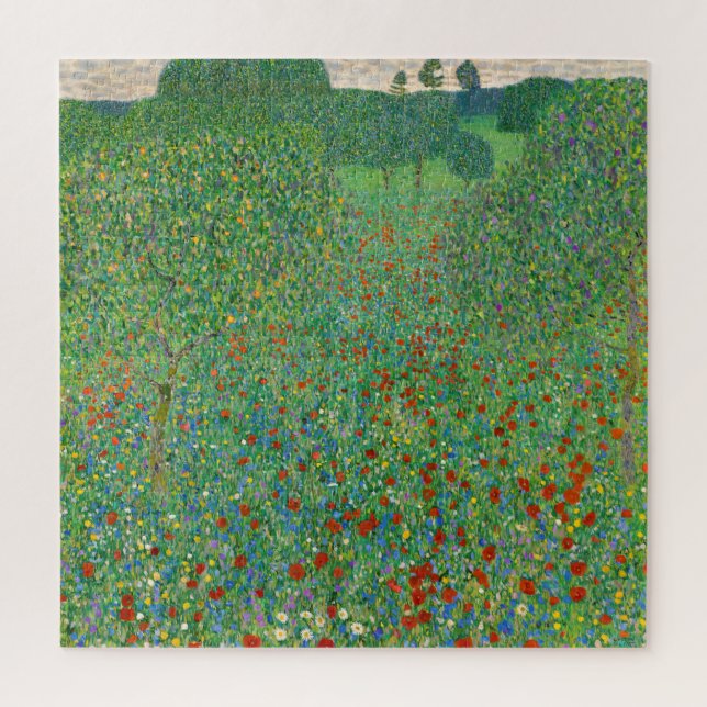 Gustav Klimt - Mohnfeld Puzzle (Vertikal)