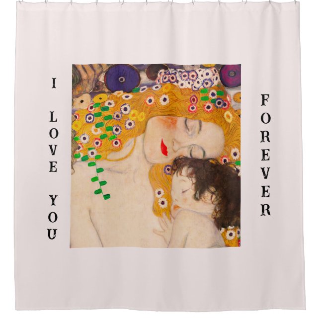 Gustav Klimt - Mutter und Kind Duschvorhang (Vorderseite)