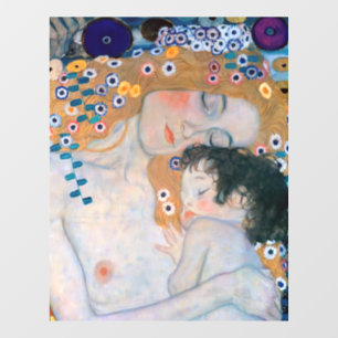Gustav Klimt - Mutter und Kind Fensteraufkleber