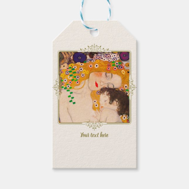 Gustav Klimt - Mutter und Kind Geschenkanhänger (Vorderseite)