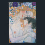 Gustav Klimt - Mutter und Kind Geschirrtuch<br><div class="desc">Mutter und Kind (Detail von drei Jahren der Frau) - Gustav Klimt,  Öl auf Leinwand,  1905</div>