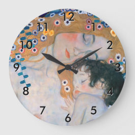Gustav Klimt - Mutter und Kind Große Wanduhr