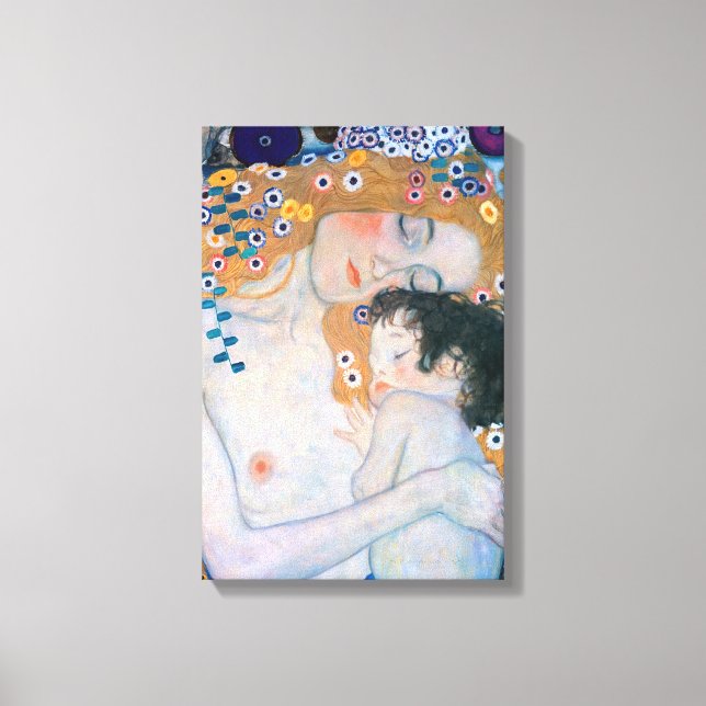 Gustav Klimt - Mutter und Kind Leinwanddruck (Vorderseite)