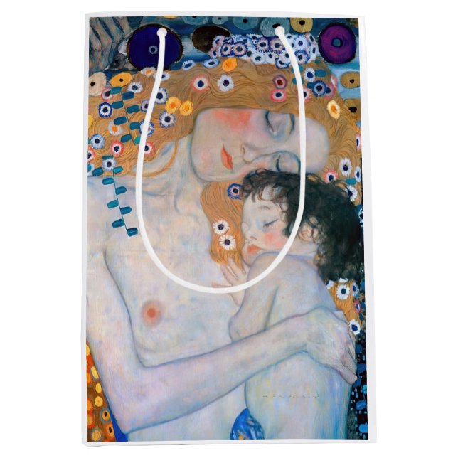 Gustav Klimt - Mutter und Kind Mittlere Geschenktüte (Vorderseite)