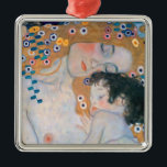 Gustav Klimt - Mutter und Kind Ornament Aus Metall<br><div class="desc">Mutter und Kind (Detail von drei Jahren der Frau) - Gustav Klimt,  Öl auf Leinwand,  1905</div>